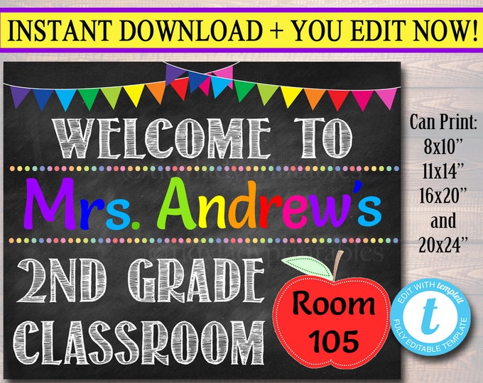 Editable Teacher Classroom Door Sign, Classroom Decor, Teacher ...
