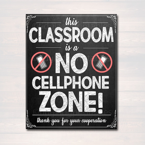 No Cellphones Allowed School Poster, Classroom Decor, Classroom Management INSTANT DOWNLOAD, Classroom Poster, no phones sign, No Phone Zone Il_570xn