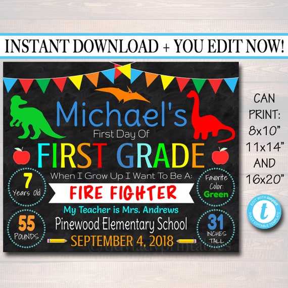 First Day of School Chalkboard Sign Photo Prop Poster