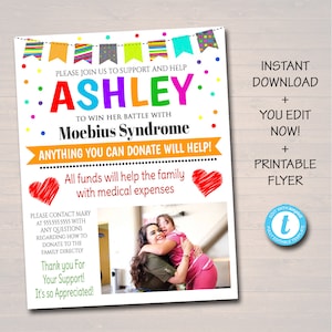 EDITABLE Kids Benefit Fundraiser Flyer Printable Charity School Church Benefit Fundraiser Event Poster Digital Childhood illness Donor Drive