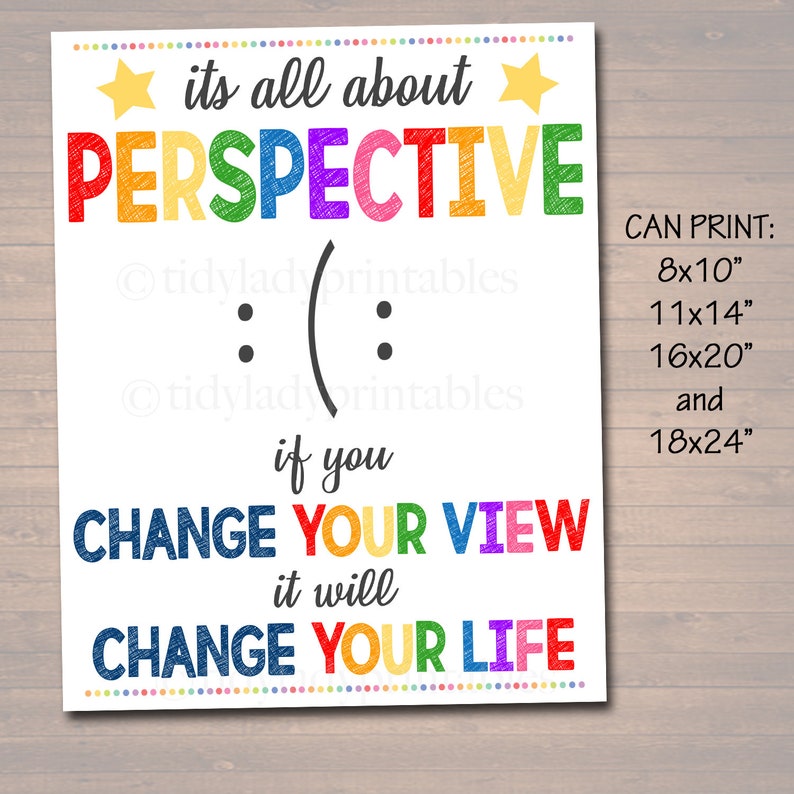 Guidance Counselor Office Decor, Classroom Decor, High School Classroom Poster, All About Perspective Poster, Teen Psychologist, Therapist image 2