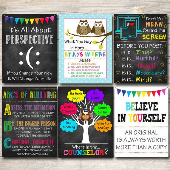 School Counselor Posters Where Is The Counselor Door Sign Counselor Office Decor Guidance Counselor Gifts Counselor Office Art Set Of 6