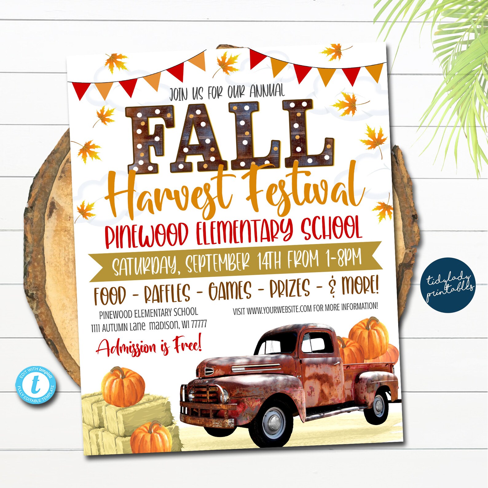 EDITABLE Fall Festival Fall Harvest Flyer/poster Printable Halloween ...