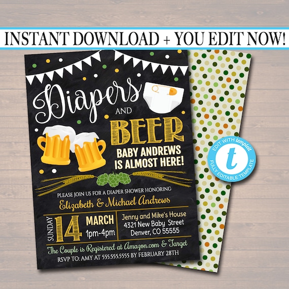 diaper keg invites