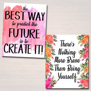 SET OF 12 Inspirational Watercolor Printable Posters, School Counselor ...