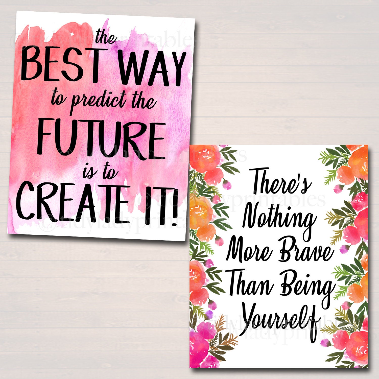 SET OF 12 Inspirational Watercolor Printable Posters School | Etsy