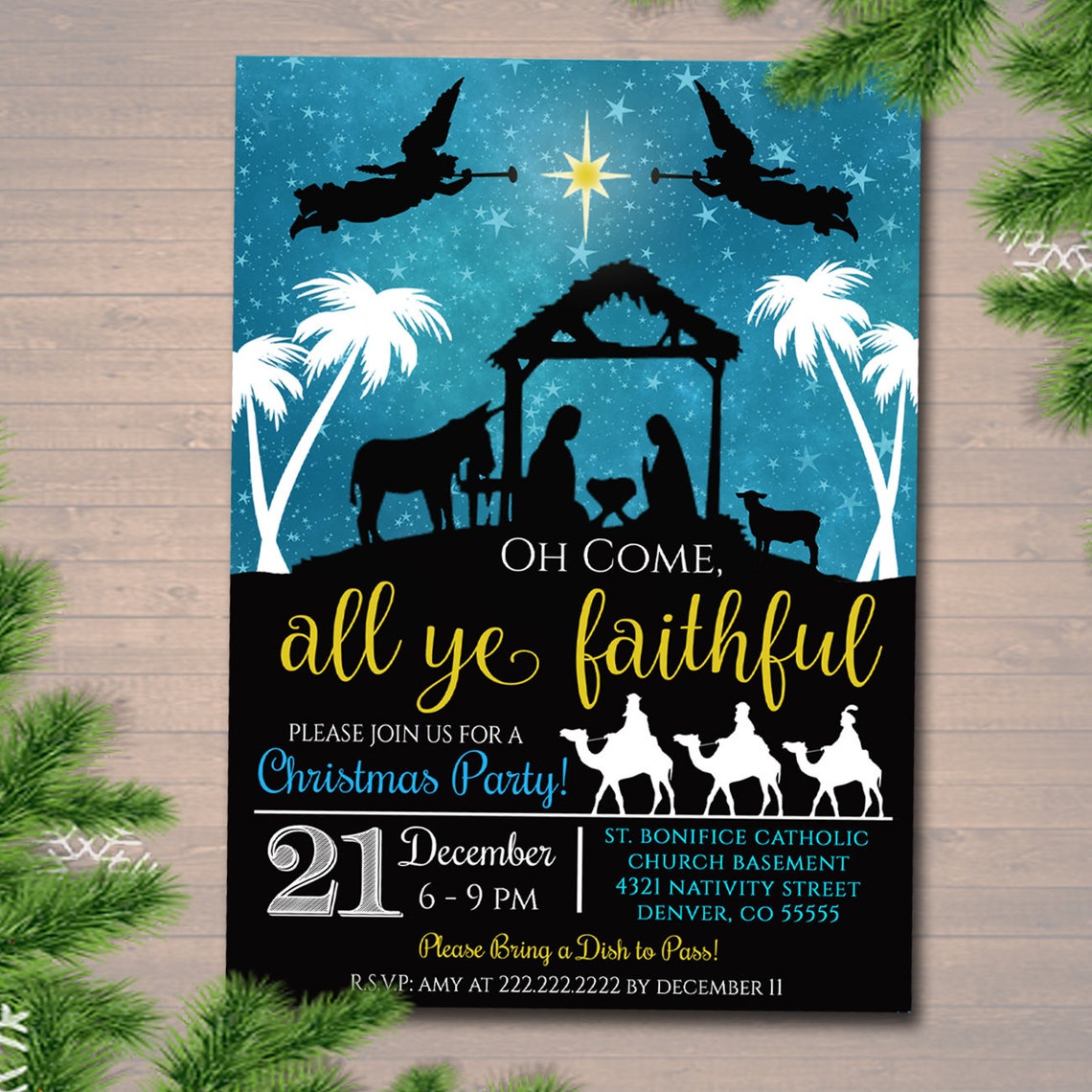 Christmas Nativity Invitation Catholic Religous Reason for - Etsy