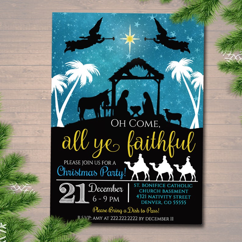 Christmas Nativity Invitation Catholic Religous Reason For Etsy Christmas Nativity Invitation Catholic Religous Reason For Etsy