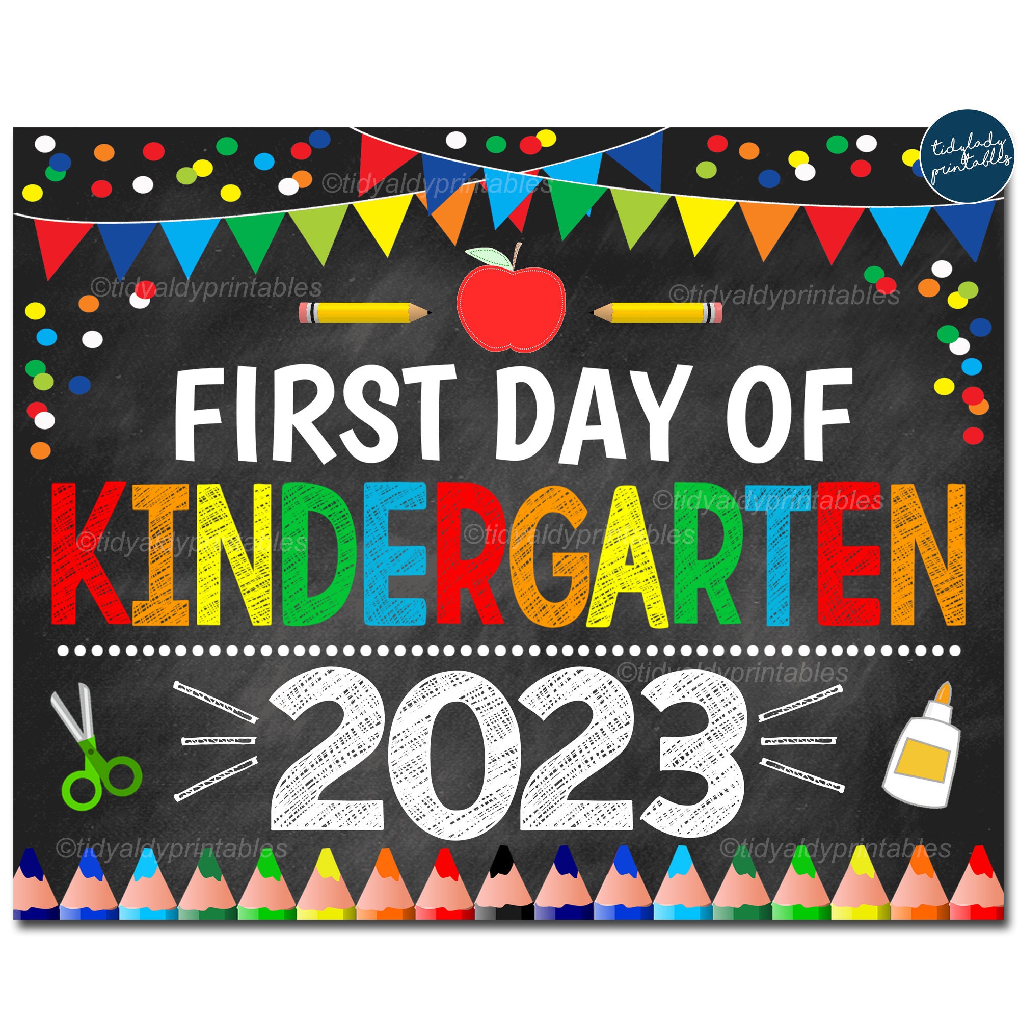 First Day of Kindergarten 2023 Printable Back to School Etsy Australia