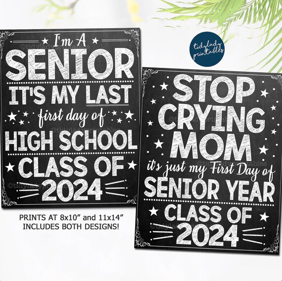 First Day of 12th Grade Sign Printable