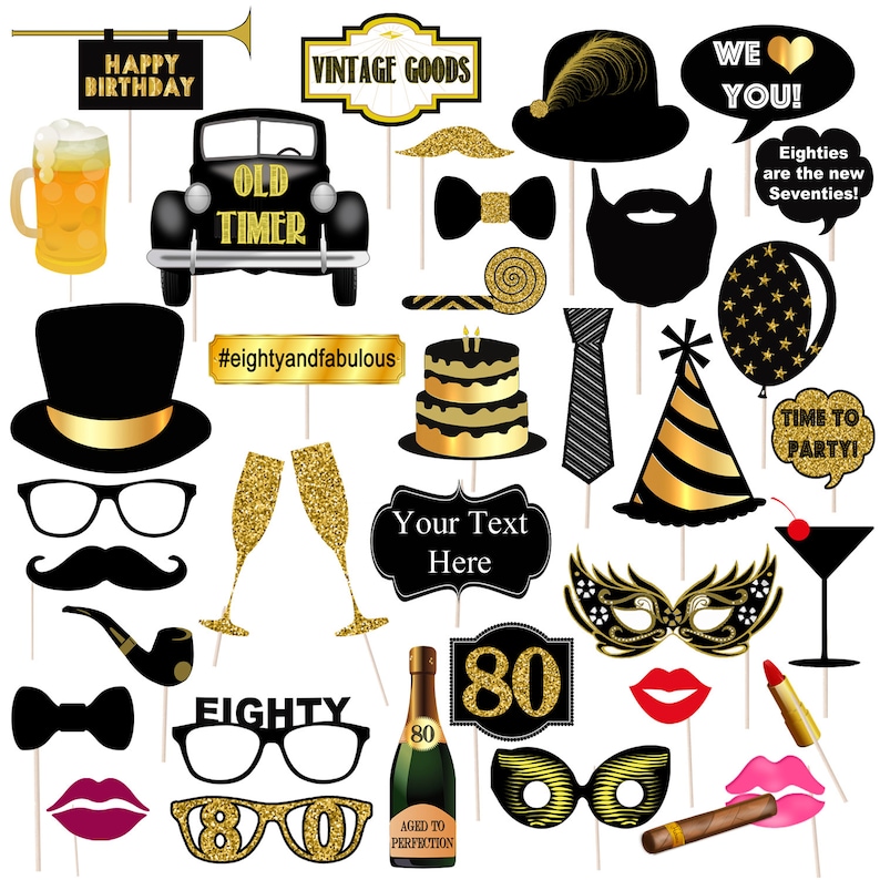 birthday party photo booth props