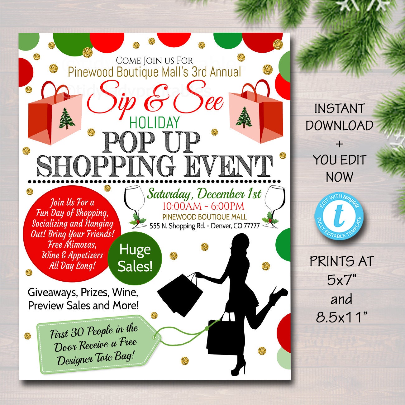 EDITABLE Pop Up Shop Flyer, Grand Opening Boutique Show Invitation, Women's  Shopping Event Printable Clothing Store Sales Event Announcement