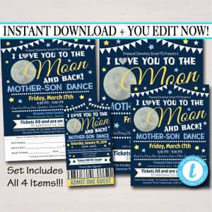 Mother Son Dance Flyer Set: Starry Night Event (INSTANT DOWNLOAD)