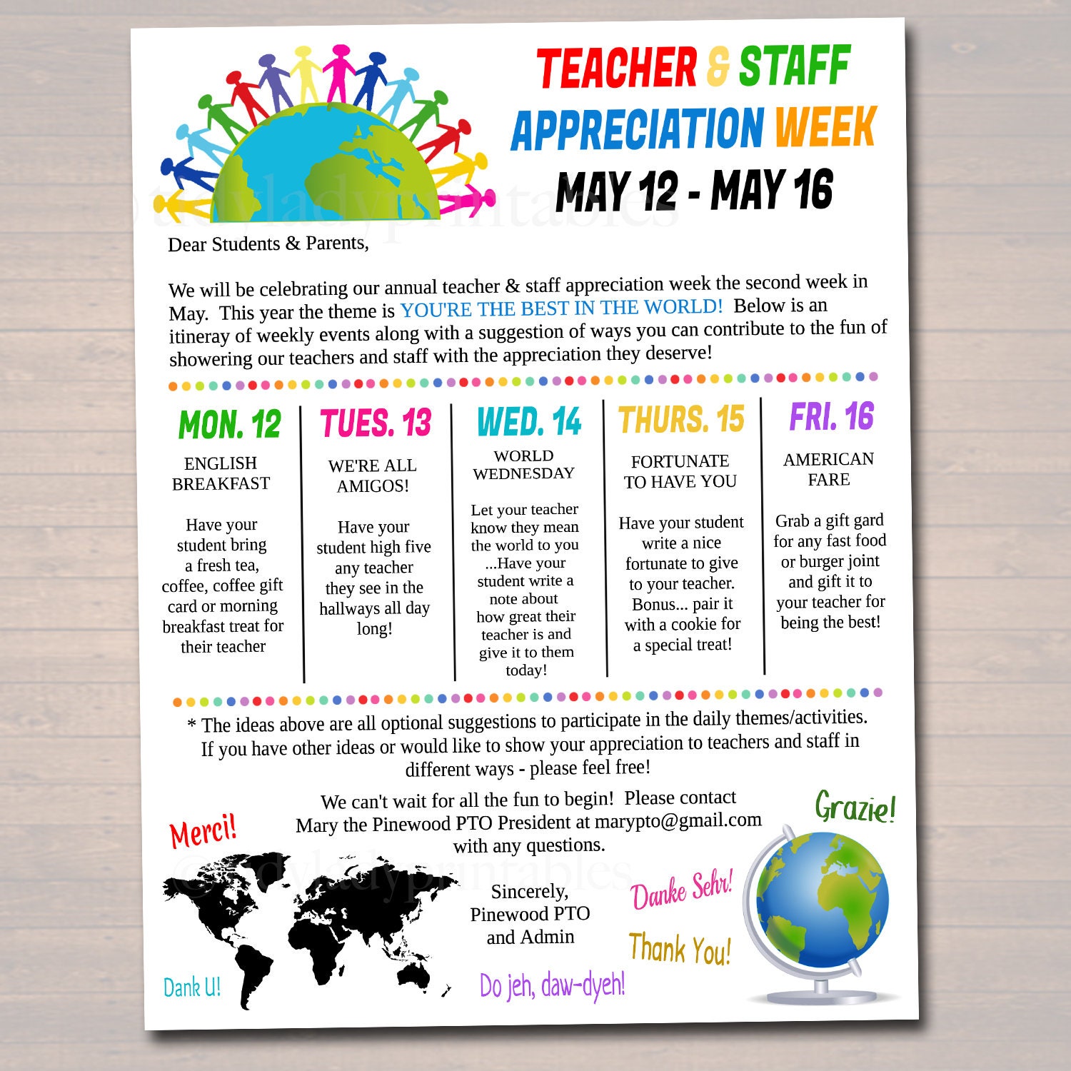 Editable World Travel Theme Teacher Appreciation Week Newsletter Flyer ...