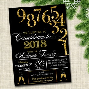 EDITABLE New Years Eve Party Invitation, Adult Holiday Party Invitation Adult Christmas Printable New Years Invite Template INSTANT DOWNLOAD image 2