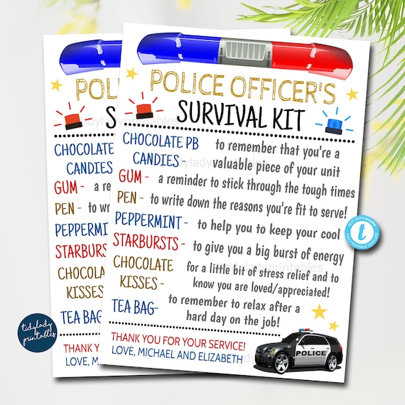 Police Officer Survival Kit Tags, Unique Gift Present, Funny Cop ...