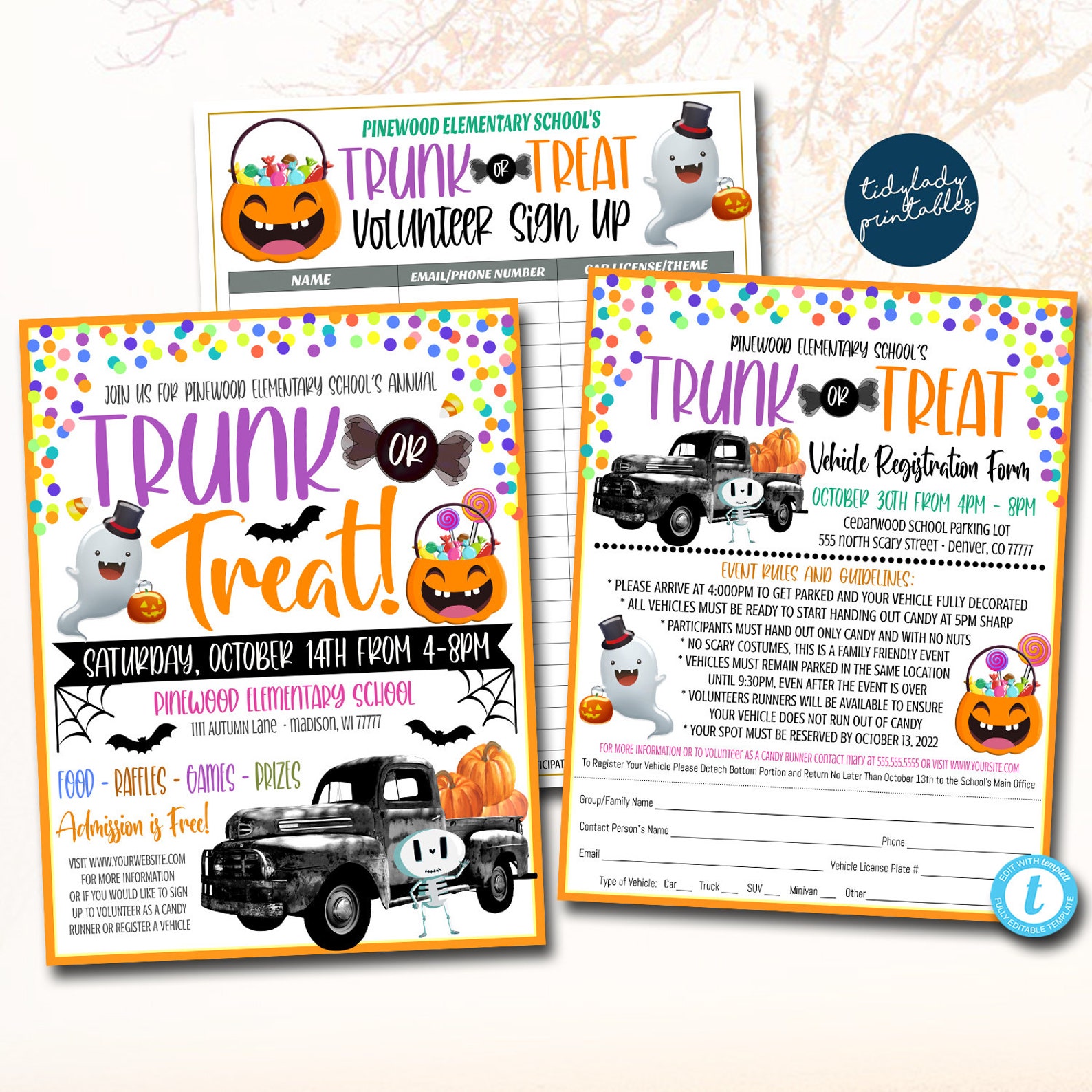 Editable Trunk or Treat Halloween Invitation Flyer (printable) - Etsy
