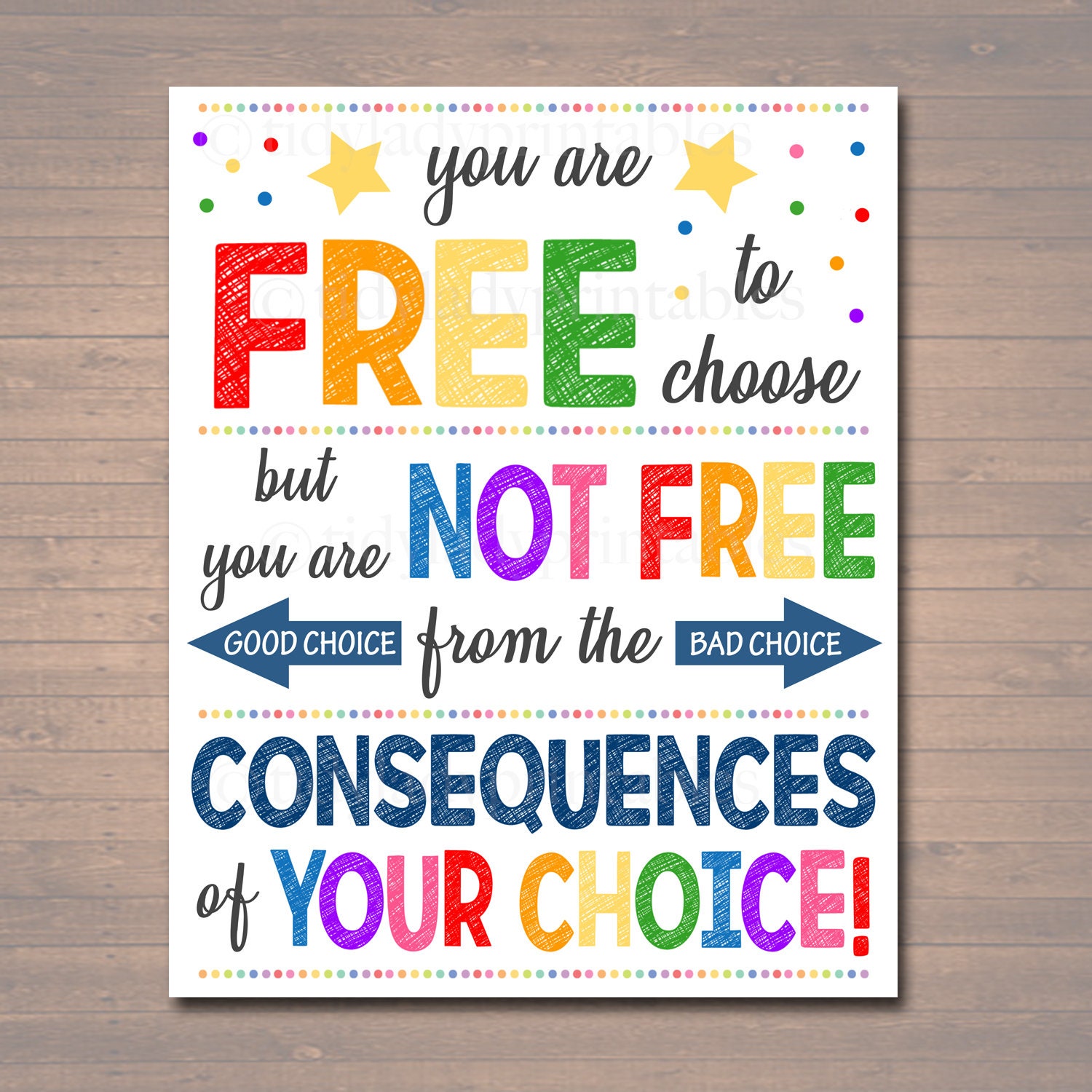 Classroom Decor Consequences Poster Inspirational Art Etsy UK