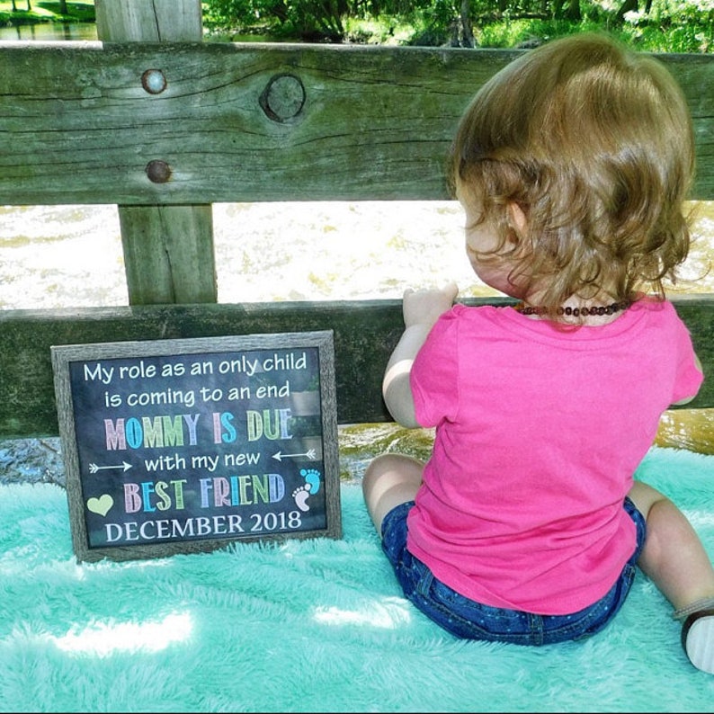 Sibling Pregnancy Announcement Printable Chalkboard Poster Etsy