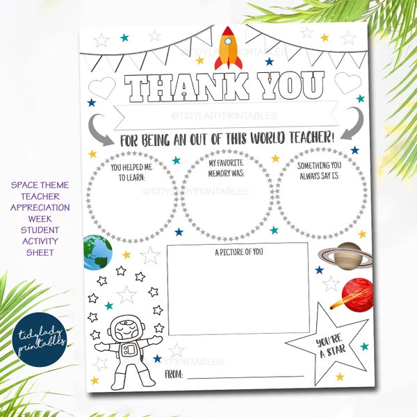 Teacher Appreciation Week Printable, Classroom Teacher Survey, All About My Teacher Worksheet, Teacher Thank You Coloring Page, PRINTABLE