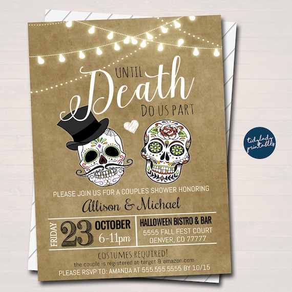 EDITABLE Halloween Bridal Couples Shower Party Invitation - Etsy