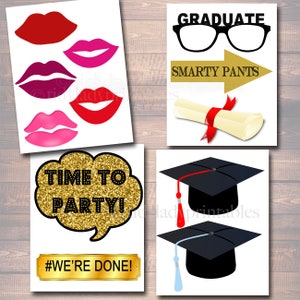 EDITABLE Graduation Party Props, Printable Photo Booth, INSTANT ...