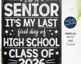 Senior Year Photo Prop Sign: Class of 2025, Chalkboard Style (Digital Download)