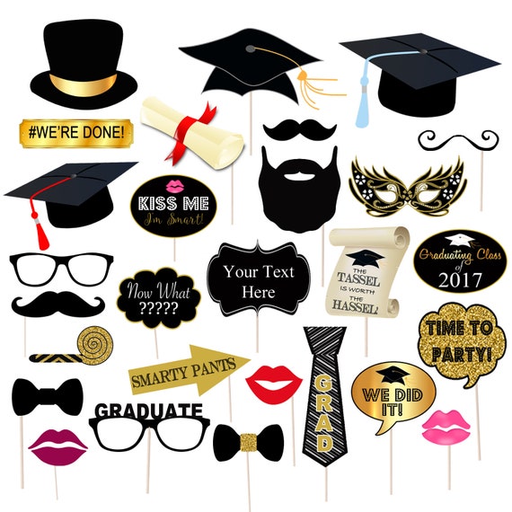 Editable Graduation Party Props Printable Photo Booth Instant