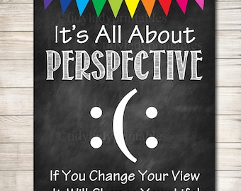 Guidance Counselor Office Decor, Classroom Decor, High School Classroom Poster, All About Perspective Poster, Teen Psychologist, Therapist