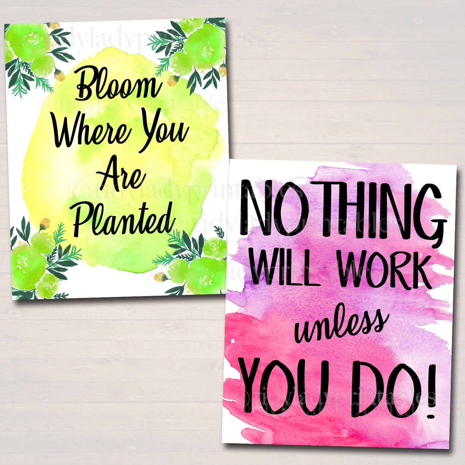 SET OF 12 Inspirational Watercolor Printable Posters School | Etsy