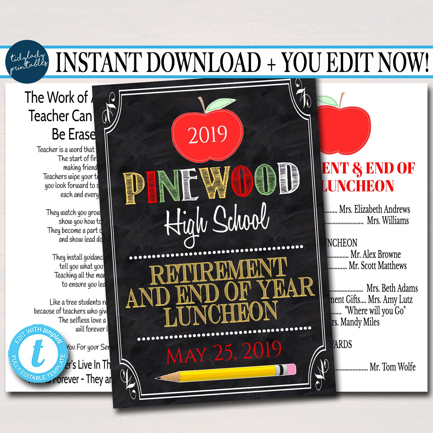 EDITABLE Retirement Ceremony Program Template Printable - Etsy