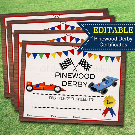 Pinewood Derby Award Certificates INSTANT EDITABLE Boy | Etsy Pinewood Derby Award Certificates INSTANT EDITABLE Boy | Etsy