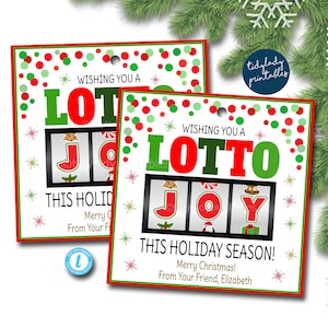 Cartellino regalo della lotteria di Natale stampabile, ti auguro una gioia Lotto, personale insegnante di lavoro, festa di festa scambio tag regalo modificabile DOWNLOAD ISTANTANEO