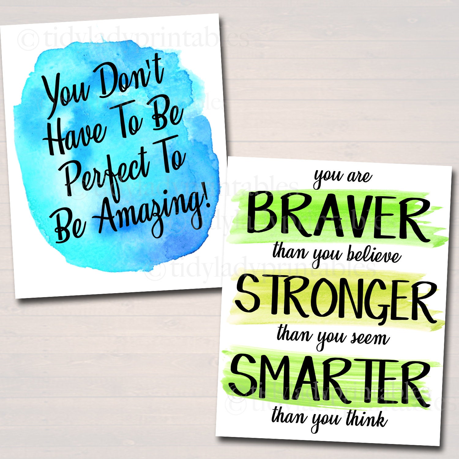 SET OF 12 Inspirational Watercolor Printable Posters School | Etsy