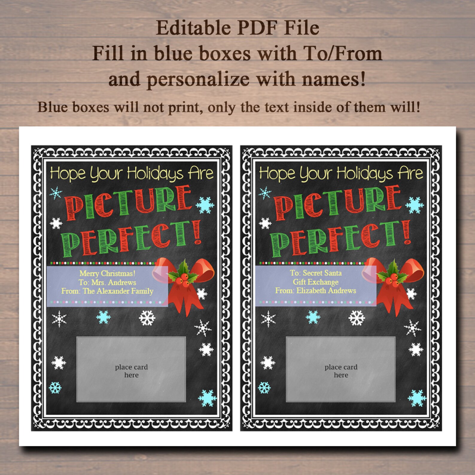 EDITABLE Christmas Movie Theater Gift Card Holder Printable - Etsy