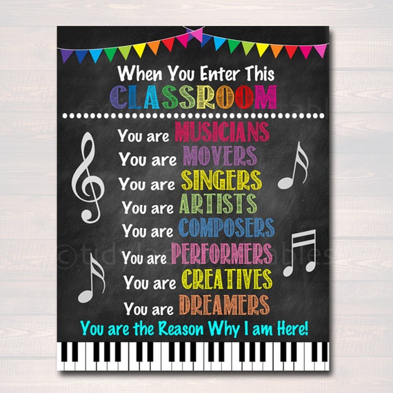 Music Teacher Classroom Printable Poster, Classroom Decor Drama Teacher Performing Arts, Music In This Classroom Rules Sign INSTANT DOWNLOAD Il_570xn