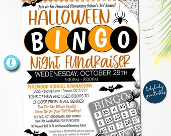 Editable Halloween Bingo Night Flyer: School Fundraiser (Digital Download)