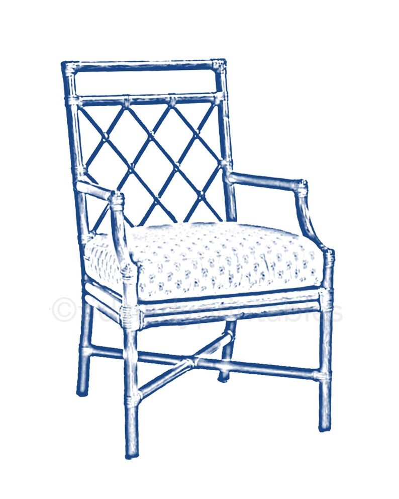 Blue and White Chinoiserie Chair Digital Art Print INSTANT Etsy