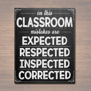 Classroom Decor, Mistakes Are Proof You&#39;re Trying Poster, Classroom Poster, Educational Motivational Poster, Mistakes Expected, Respected