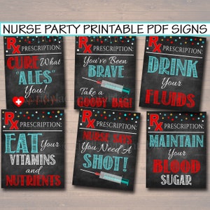 Nurse Graduation Party Signs: Chalkboard Medical Decor (INSTANT DOWNLOAD)
