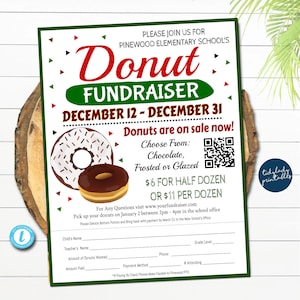 Donut Fundraiser, Bakery Bake Sale Fundraising Printable, Sports School Pta Pto Flyer, Nonprofit Charity Benefit Event, EDITABLE TEMPLATE