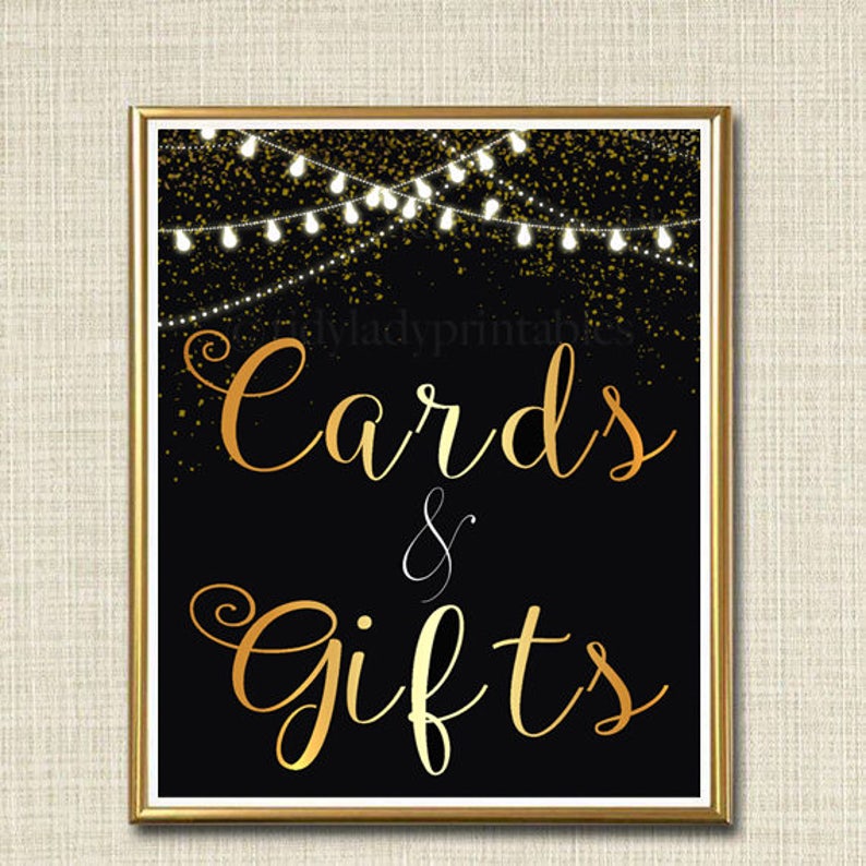 Cards & Gifts Signs Black and Gold Party Decor Graduation Etsy