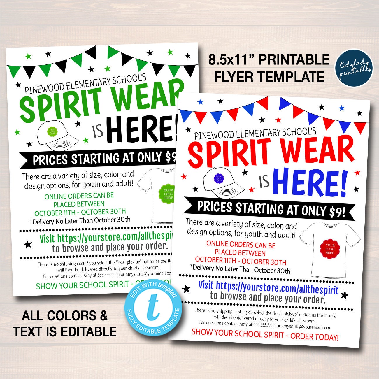 Editable T-Shirt Fundraising Flyer, School Church Community Fundraiser Flyer  Template