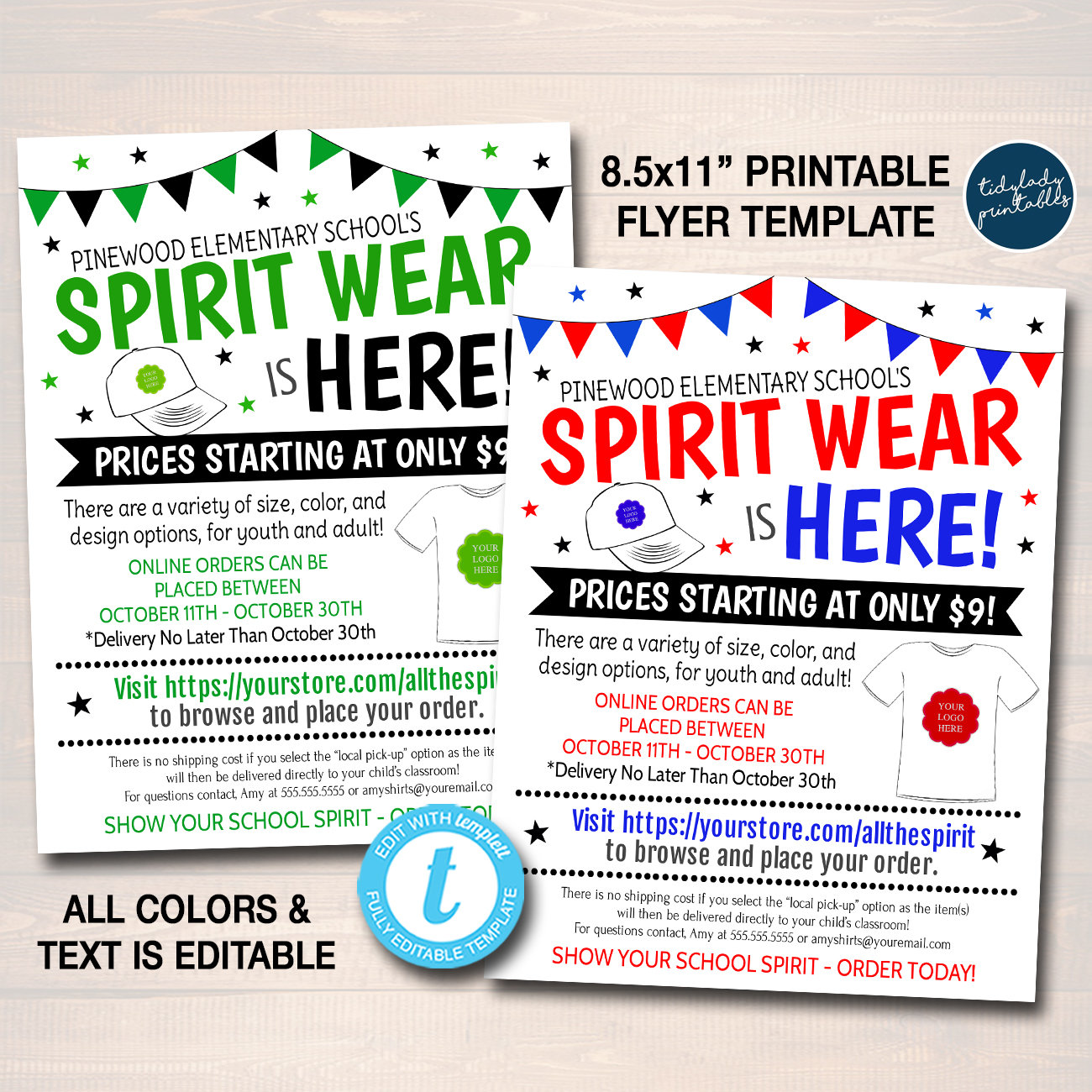 School t-shirt sale clearance flyer