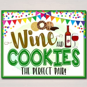 Cartel de cabina de galletas, vino y galletas ¡El par perfecto! Cartel de Cookie Booth, Marketing Display Cookie Sales, DESCARGA INSTANTÁNEA Stand de recaudación de fondos