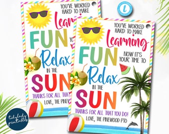 Editable Summer Teacher Thank You Tags: School's Out Printable