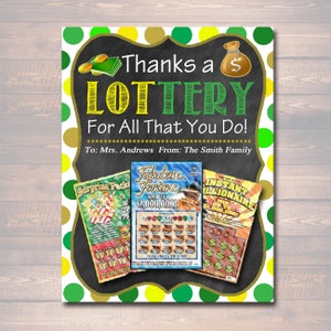 MODIFICABILE Grazie a un titolare della carta regalo della lotteria, Apprezzamento dell'insegnante stampabile, Regalo per l'allenatore di Natale, DOWNLOAD IMMEDIATO Carta regalo Babysitter