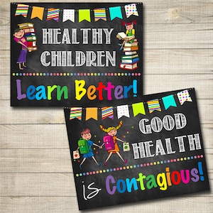 Health Room Office Posters, School Health Posters, Nurse, INSTANT DOWNLOAD, Health Room Wall Art, Doctor Office Decor, School Health Clinic image 1