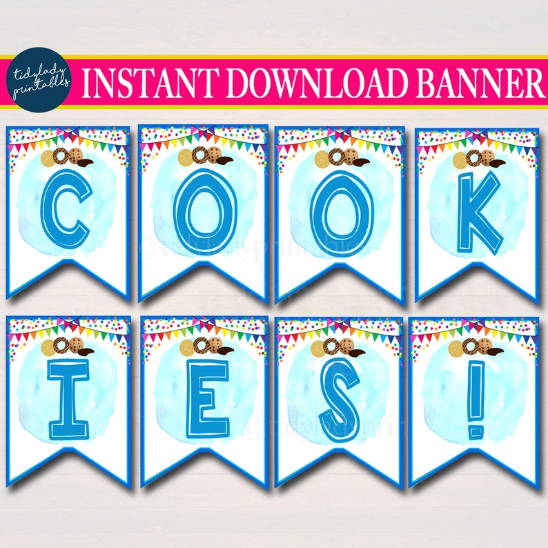 Cookie Booth Bunting Banner, Fundraising Booth Display, Cookie Booth Printable Scouts Cookie Banner, Cookie Sales INSTANT DOWNLOAD image 1