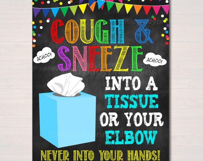Cover Your Sneeze and Cough Poster Health Safety Prevention - Etsy